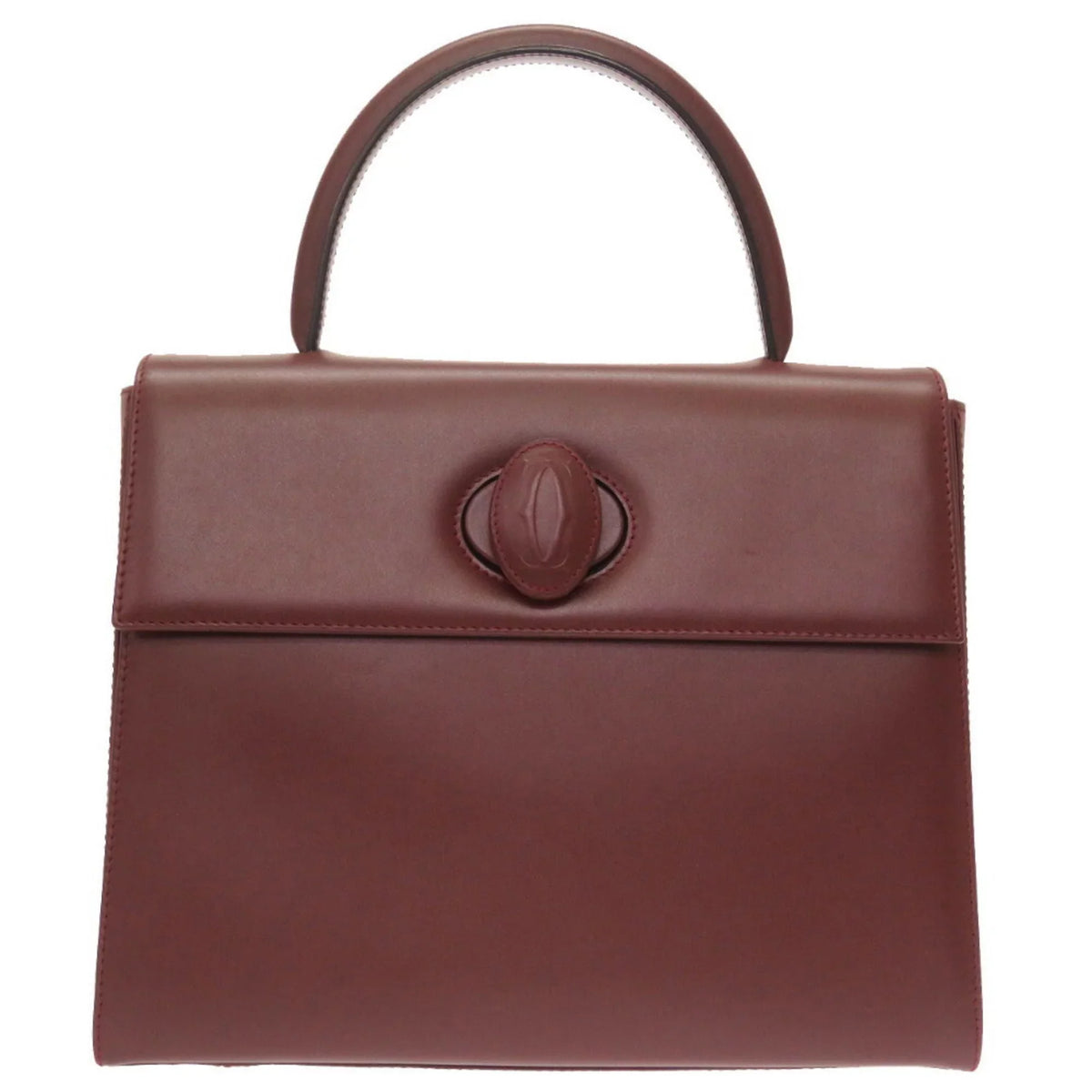 Pre-Owned Cartier must line leather bordeaux handbag red (Good)