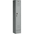 Global Industrial  12 x 12 x 60 in. Sizeingle Tier Paramount Locker with 1 Door Ready to Assemble, Gray