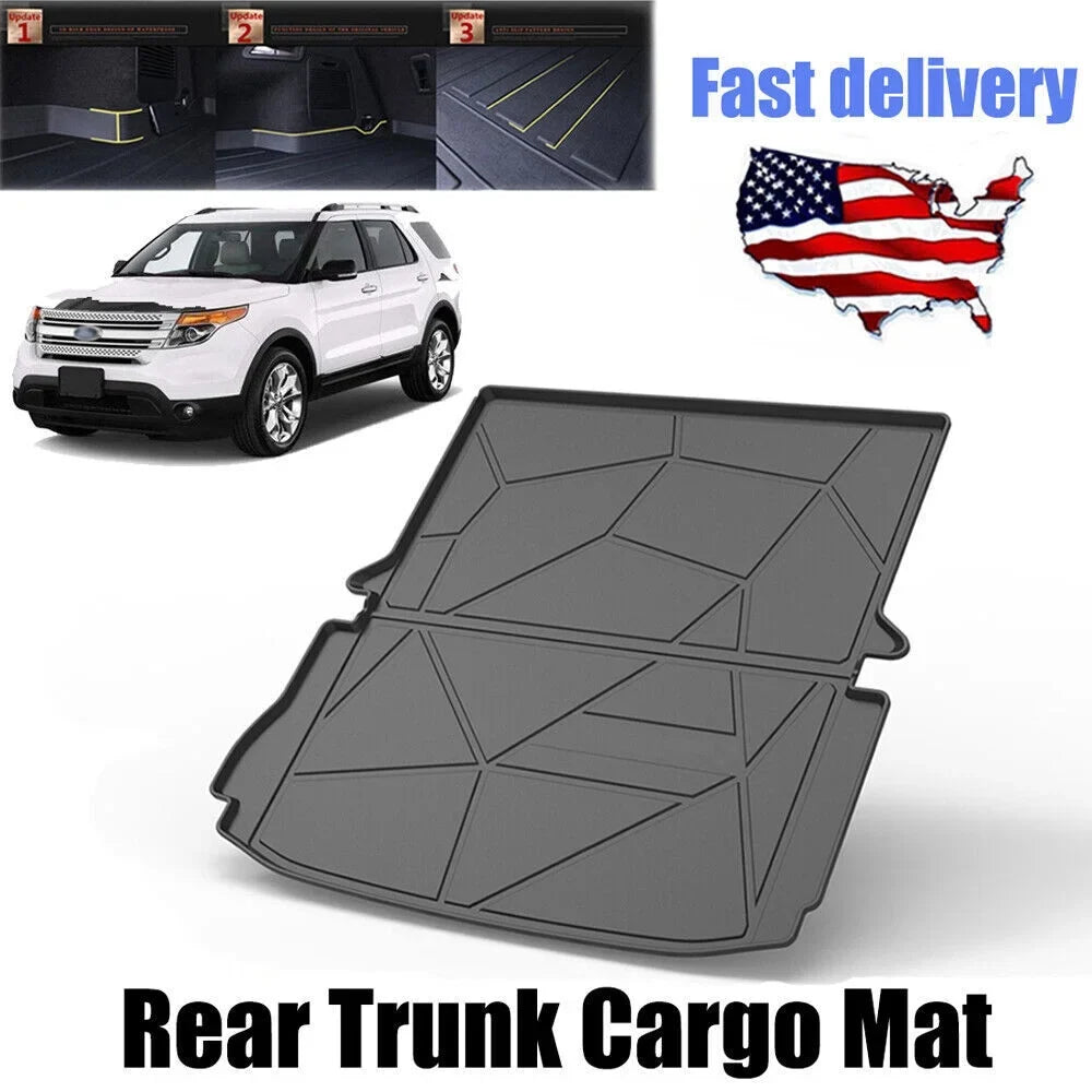 TPO Custom Trunk Liner Cargo Mats for Ford Explorer 2011-2019 Waterproof Non 7-seats Models