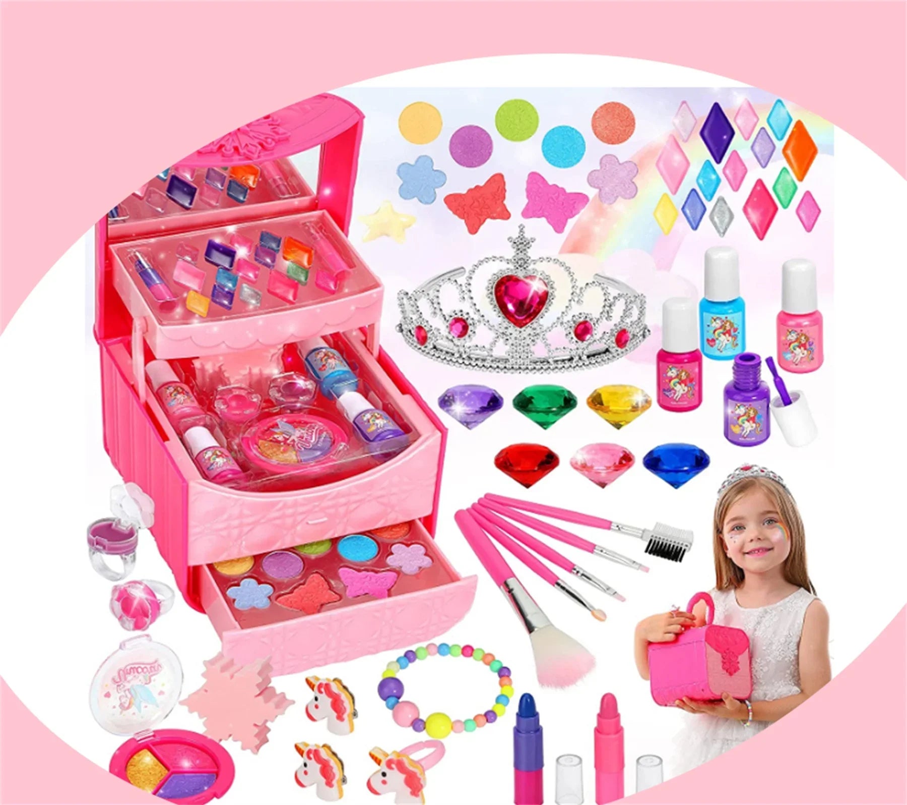 Kids Makeup Kit for Girls,Girls Unicorn Makeup Sizeet