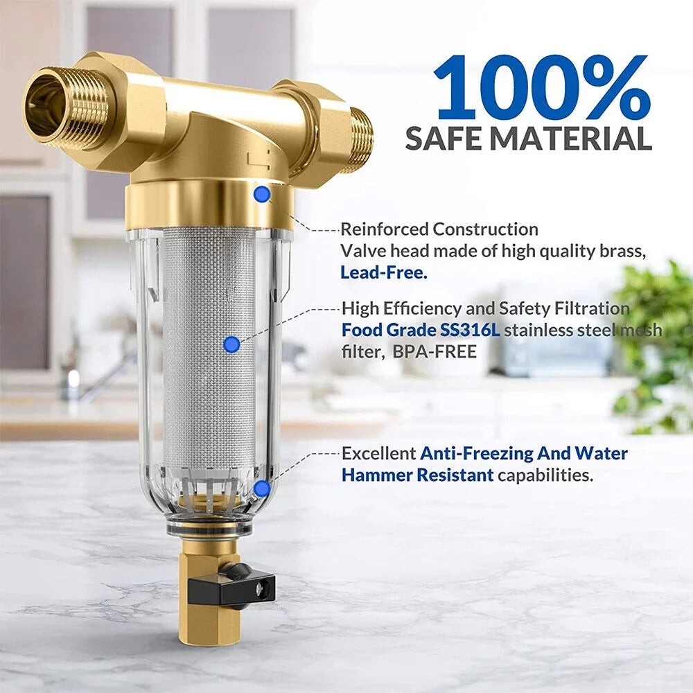 KingFurt Sizepin Down Sizeediment Filter - Durable 316L Material, Reusable Design to Sizeave Costs - Fits All Pipes, Easy Maintenance