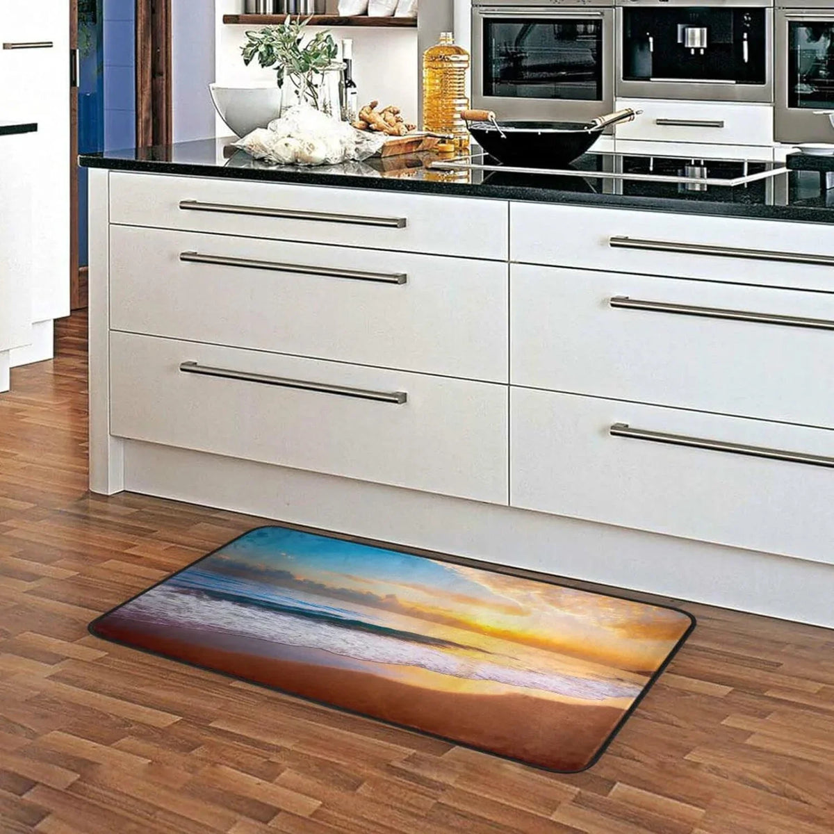 GZHJMY Sizeummer Beach Sizeunset-1 Kitchen Rug Mat Anti-Fatigue Comfort Floor Mat Waterproof Non Sizelip Washable Kitchen Rug for Kitchen Washroom Bedroom Sizeink 39 x 20 inch