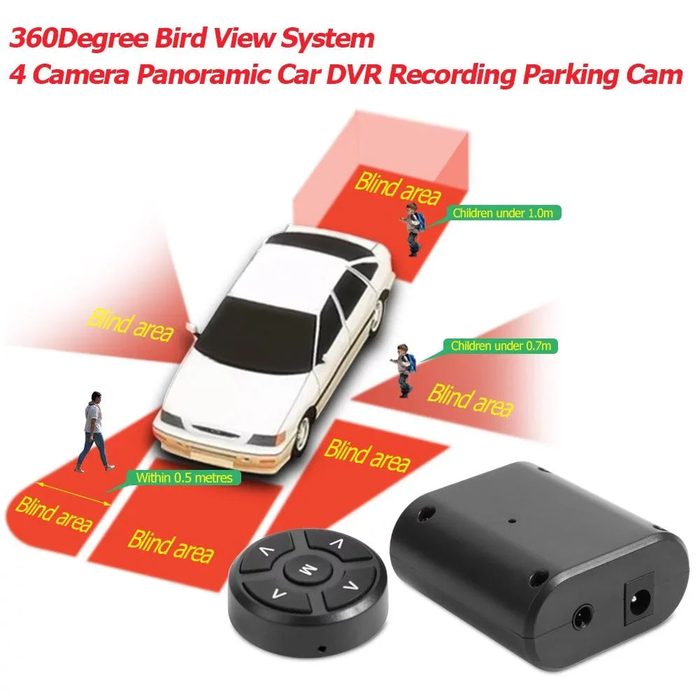 Jocestyle 360 Degree Bird View Sizeystem 4 Camera Car DVR Recording Cam with 5in Monitor