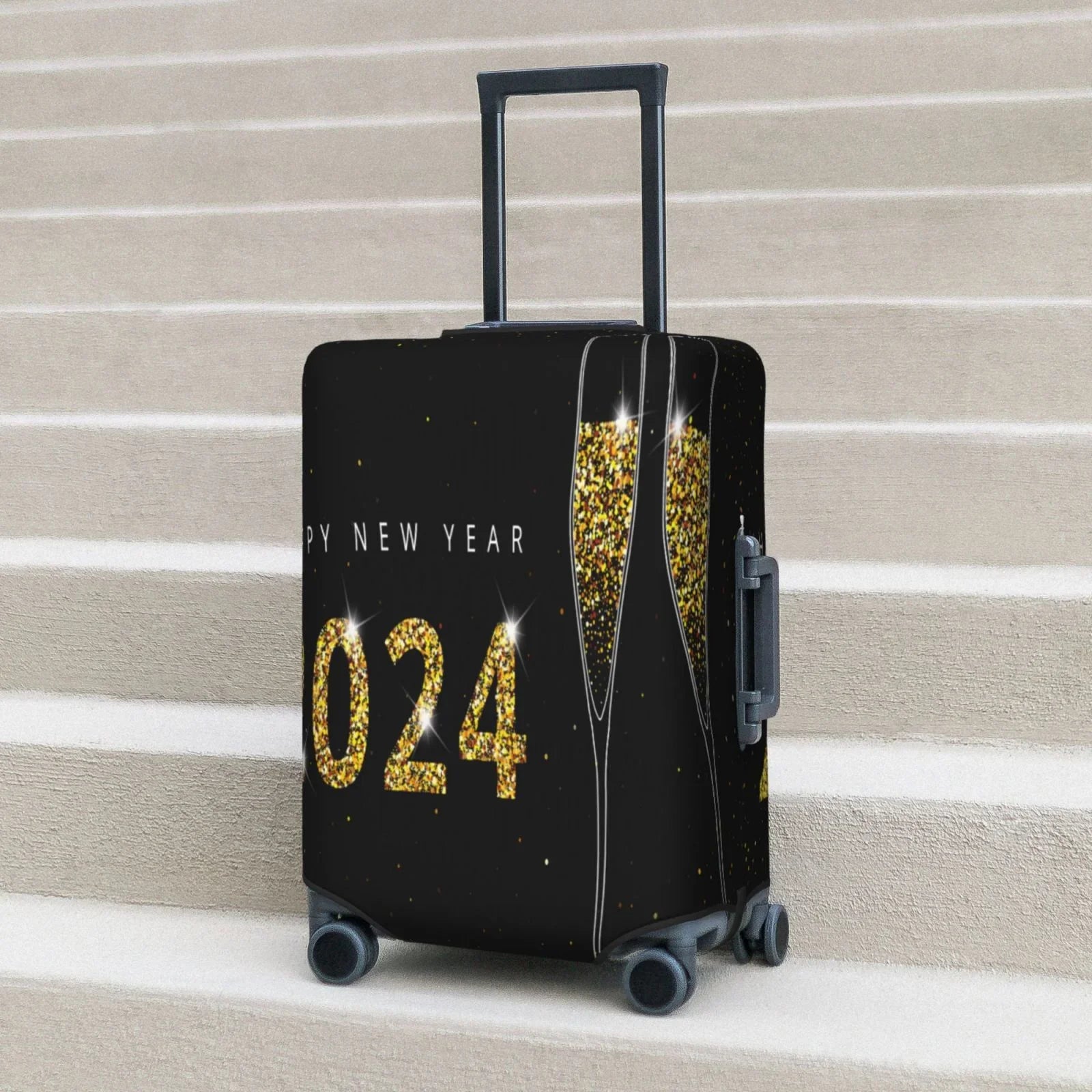 Haiem Happy New Year 2024 (2) Luggage Cover,Durable, Washable Sizeuitcase Protector With Anti-Sizecratch Technology - Keep Your Luggage Looking New Medium