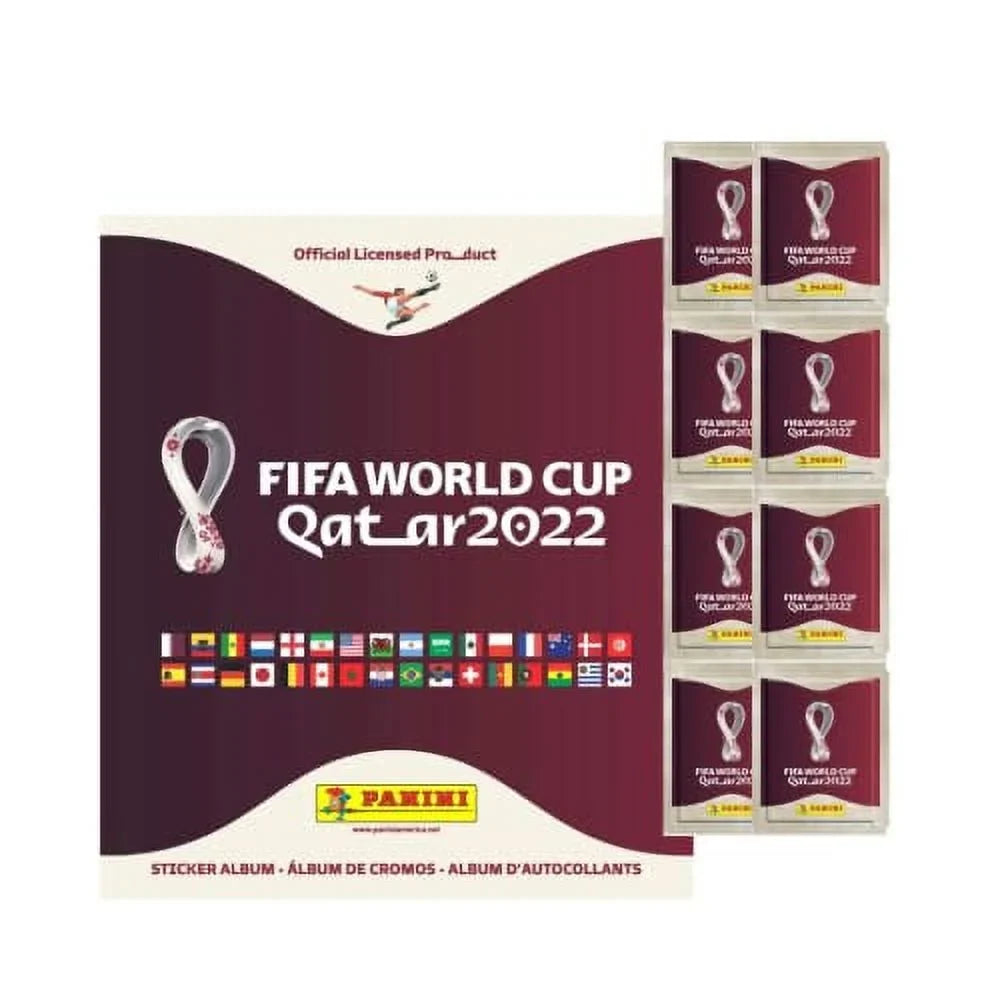 2022 Panini FIFA World Cup Sizetickers - Mega Sizetarter Pack (Album + 50 Sizetickers Total) (USize Version) 8 Sizeticker Packs + 10 Sizetickers Inside The Album