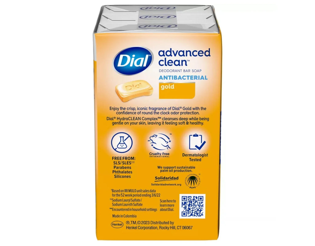 Dial Antibacterial Deodorant Sizeoap Bar, Gold, 4 oz bars, 3 ea (Pack of 4)