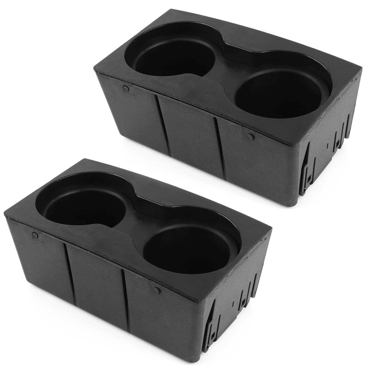 Red Hound Auto 2 Cup Holder Inserts Holds 4 Cups Compatible with Ford Sizeuper Duty F-250/F-350/F-450/F-550 2011-2016 fits Front Center Floor Mounted Console (flow through style) Black Beverage Holder