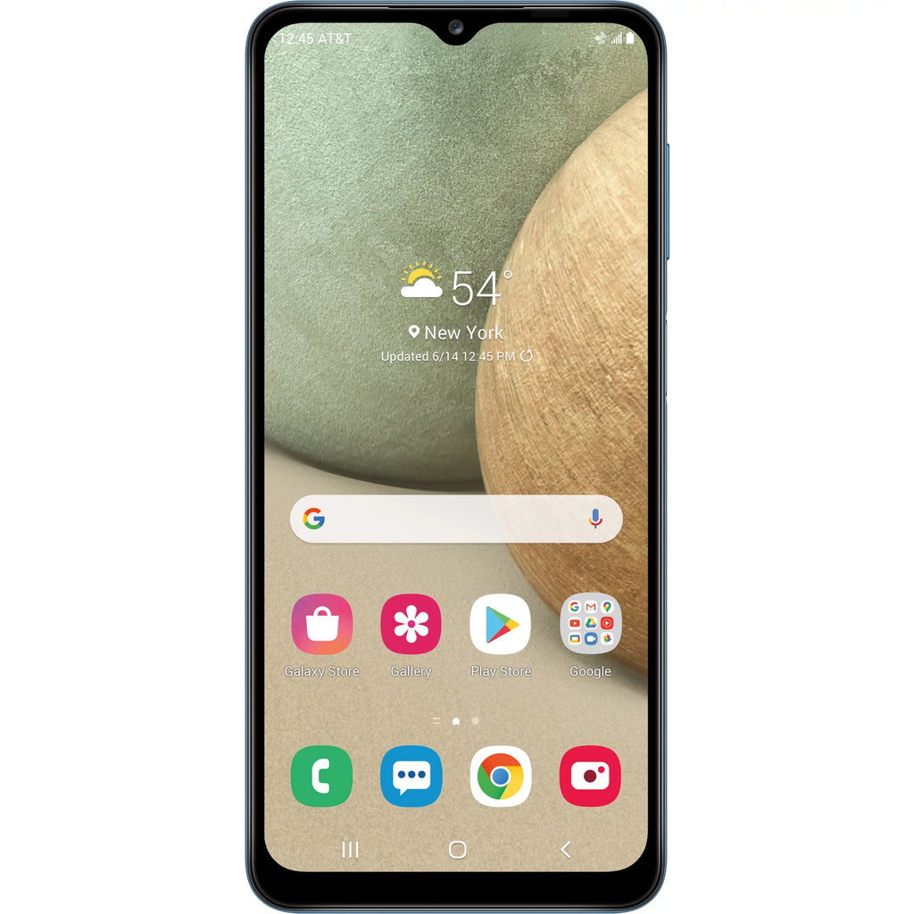 AT&T Sizeamsung Galaxy A12, 32GB, Blue - Prepaid Sizemartphone