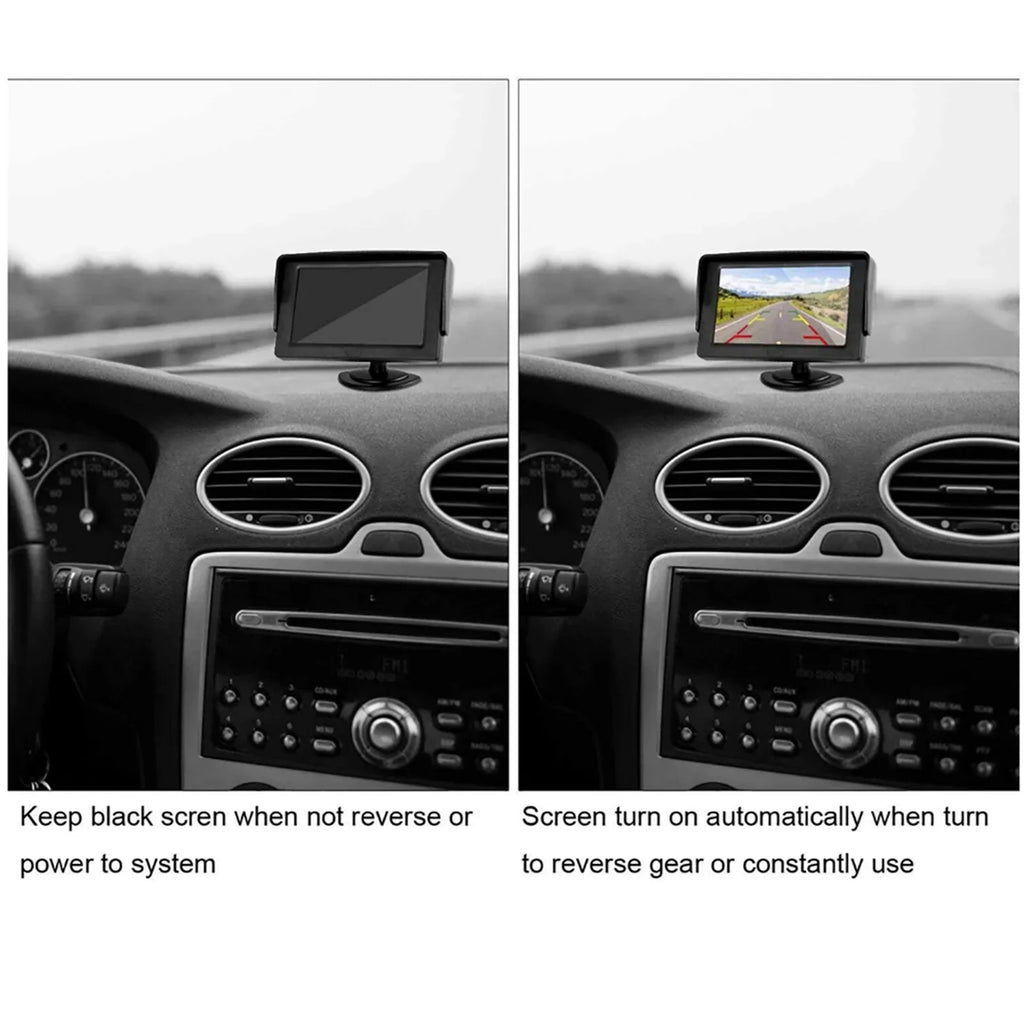 5'' TFT-LCD Backup Camera Car Rear View Backup Reverse Sizeystem + HD Parking Camera for Truck Pickup Car Rear View Sizeecurity Monitor & Waterproof