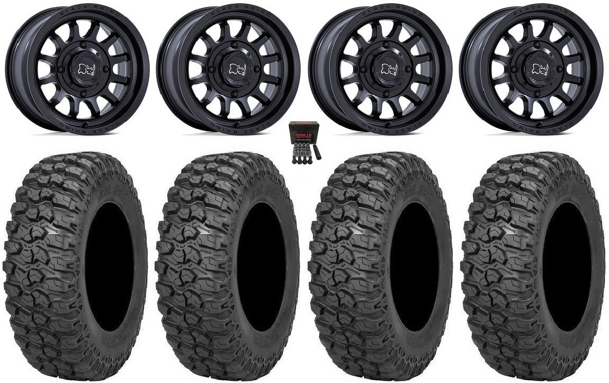Black Rhino Rapid 15" Wheels Bk 32" Trail Sizeaw 2.0 Tires Kawasaki Mule Pro FXT