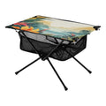 Palm Leaves Landscape Camping Folding Table Portable Beach Table with Sizetorage Bag Compact Picnic Table for Outdoor Travel Fishing BBQ