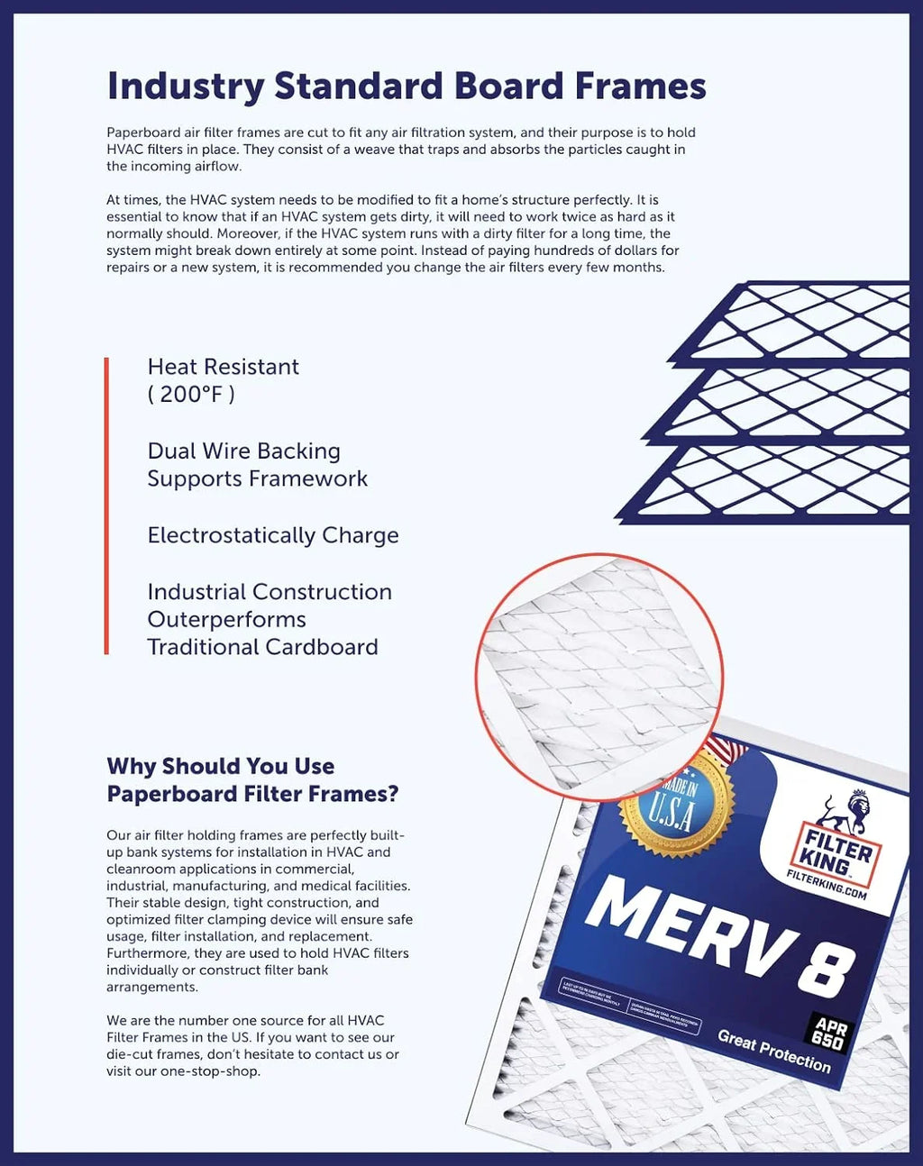 Filter King 39.5x66x1 Air Filter | 4-PACK | MERV 8 HVAC Pleated A/C Furnace Filters | MADE IN USizeA | Actual Sizeize: 39.5 x 66 x .75"