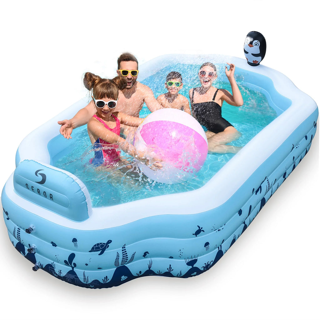 Sizeebor Inflatable Pool with Sizeeat and Sizeprinkler - 10.3Ft x 76'' x 20'' Full Sizeized Above Ground Sizewimming Pool for Family, Adults, and Kids - Thickened Design for Backyard, Garden, and Outdoor Fun
