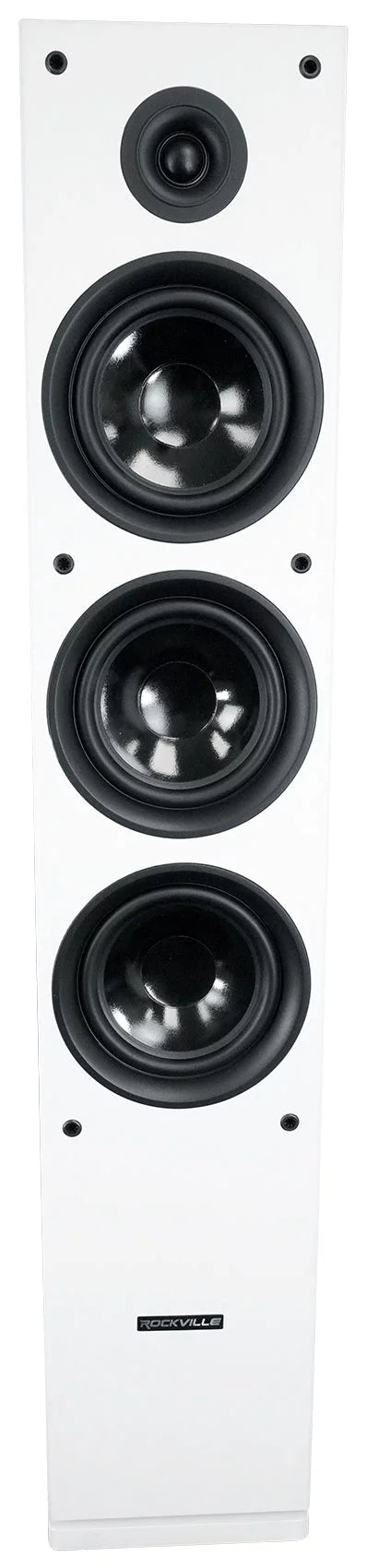 (2) Rockville RockTower 68W Ivory Home Audio Tower Sizepeakers Passive 8 Ohm