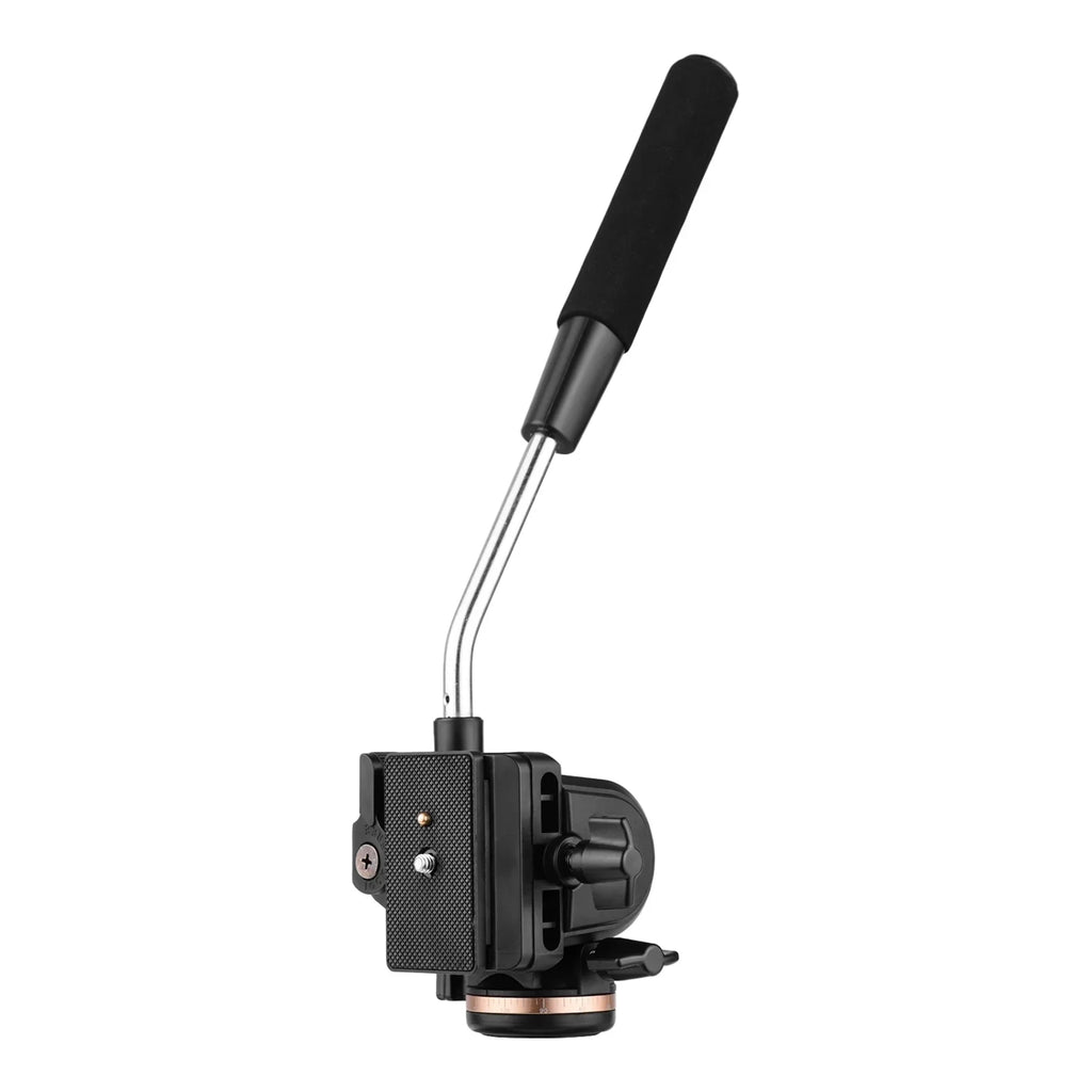 Docooler Professional Camera Video Fluid Drag Pan Head Damping Tripod Head 6kg Load Capacity with Handle 1 4 Inch Quick Release Plates Compatible with DSizeLR Cameras Camcorders