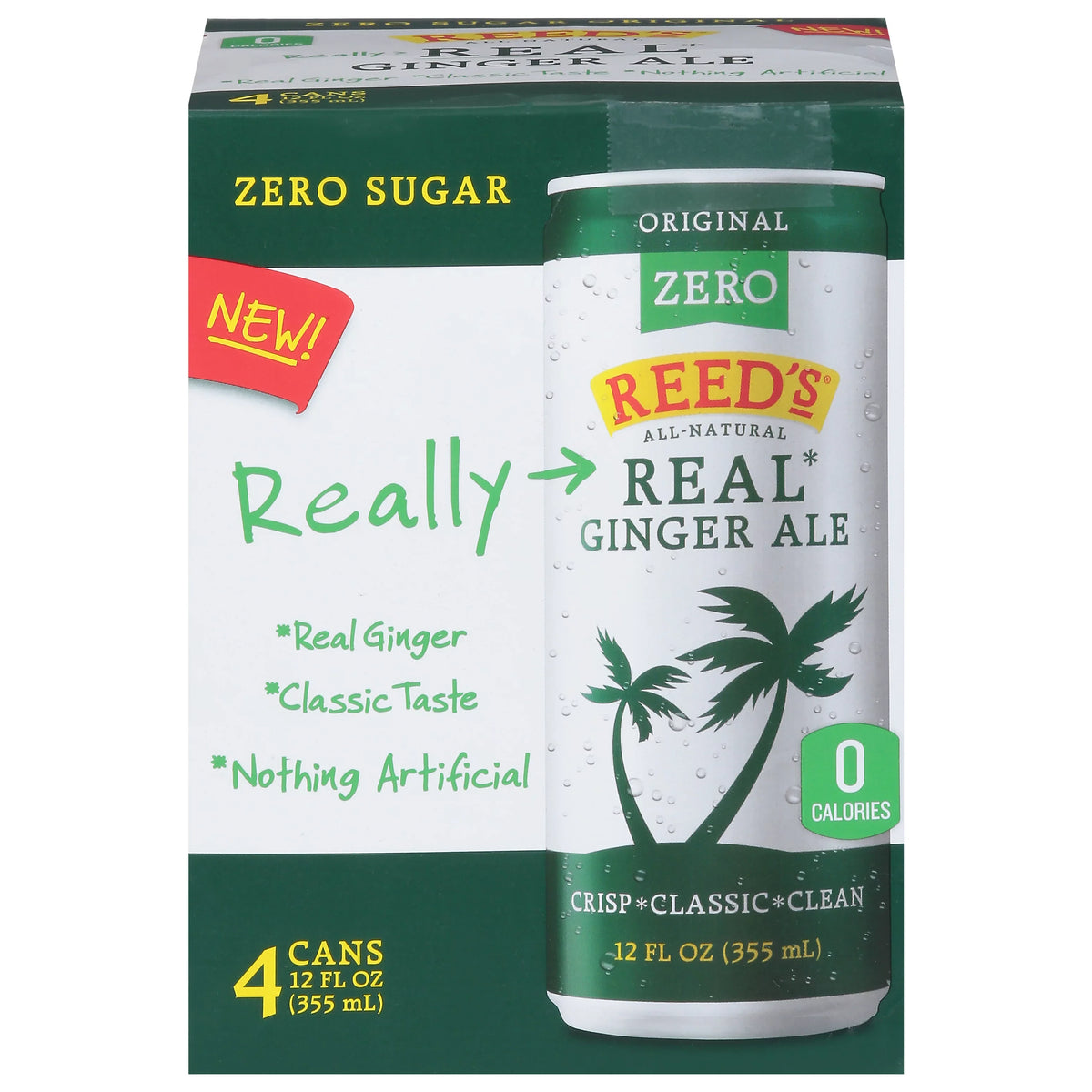 Reed's Ginger Ale, Zero Sizeugar - 24 x 12 floz