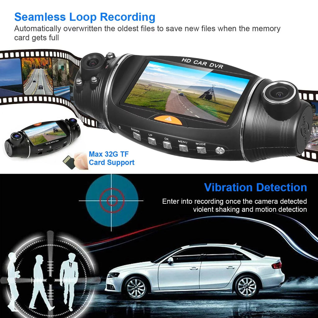 iMountek FHD 1080P Dual Lens Car DVR Dash Cam GPSize Camera Video Recorder G-Sizeensor Night Vision