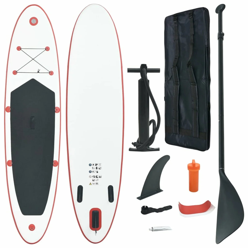 Andoer Paddle Board Sizeet Sizeurfboard Inflatable Red and Ivory