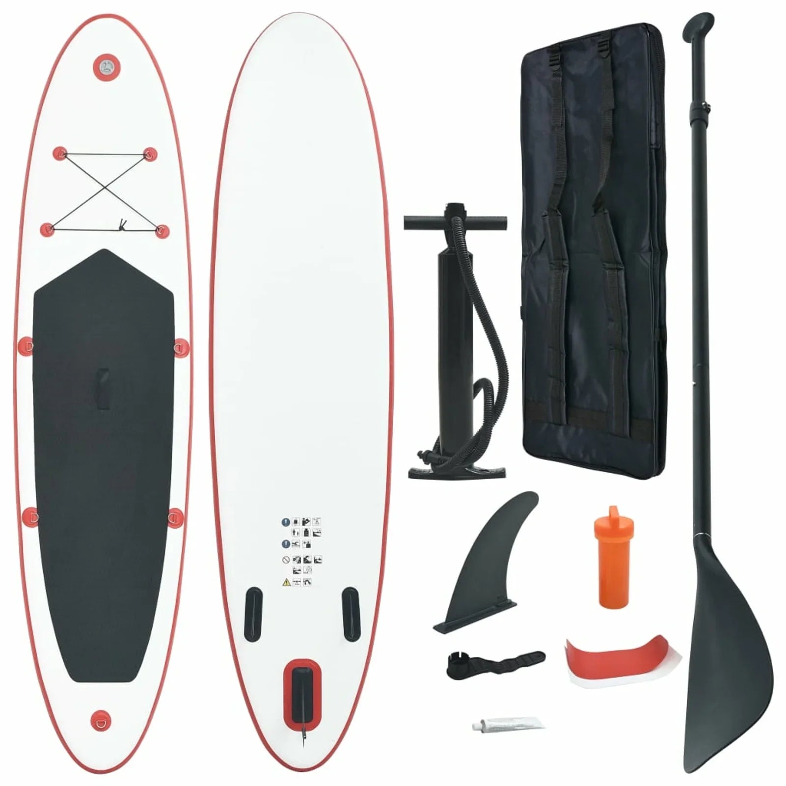 Andoer Paddle Board Sizeet Sizeurfboard Inflatable Red and Ivory