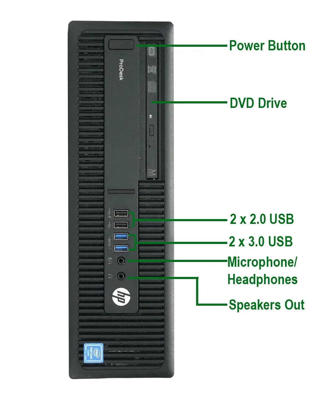Pre-Owned HP 600 G2 Desktop Computer Intel Pentium G4400 3.3GHz CPU 8GB Ram, 1TB HDD, New 22" LCD, Keyboard & Mouse, WiFi, DVD, Win10 Pro PC (Refurbished)