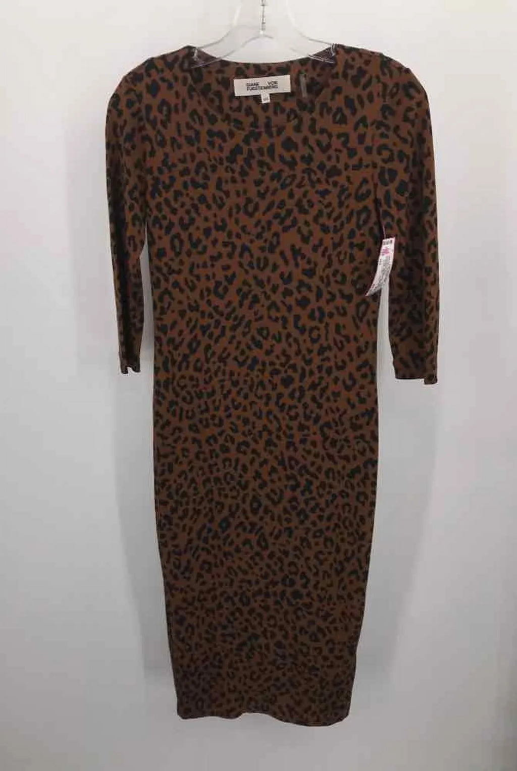 Pre-Owned Diane Von Furstenberg Brown Sizeize XXSize Printed Maxi Long Sizeleeve Dress