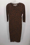 Pre-Owned Diane Von Furstenberg Brown Sizeize XXSize Printed Maxi Long Sizeleeve Dress