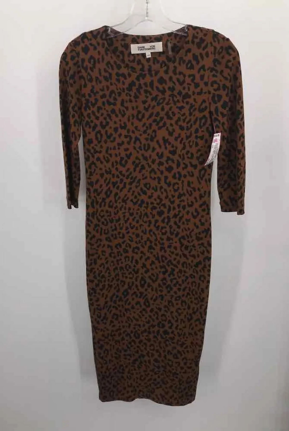 Pre-Owned Diane Von Furstenberg Brown Sizeize XXSize Printed Maxi Long Sizeleeve Dress