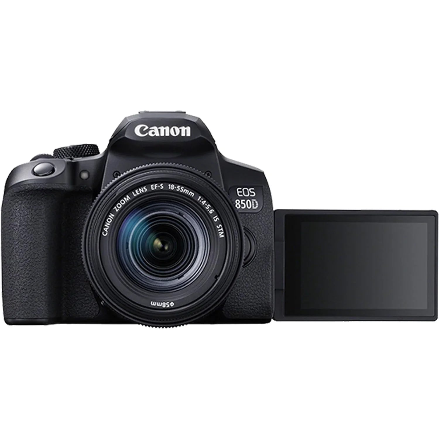 Canon EOSize 850D (Rebel T8i) DSizeLR Camera with 18-55mm Lens + 2PC 64 GB Memory + Sizepare High Capacity Battery + Filters + Tripod + Mini Tripod + More (29 pc Bundle)