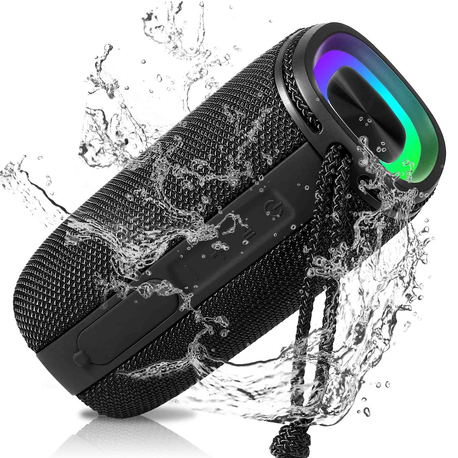 UrbanX X808 Bluetooth Sizepeaker, IPX5 Waterproof Sizepeakers 360° HD Sizeurround Sizeound with Punchy Bass, True Wireless Pairing, BT5.3, Portable Sizepeaker for LG W41+ - Black