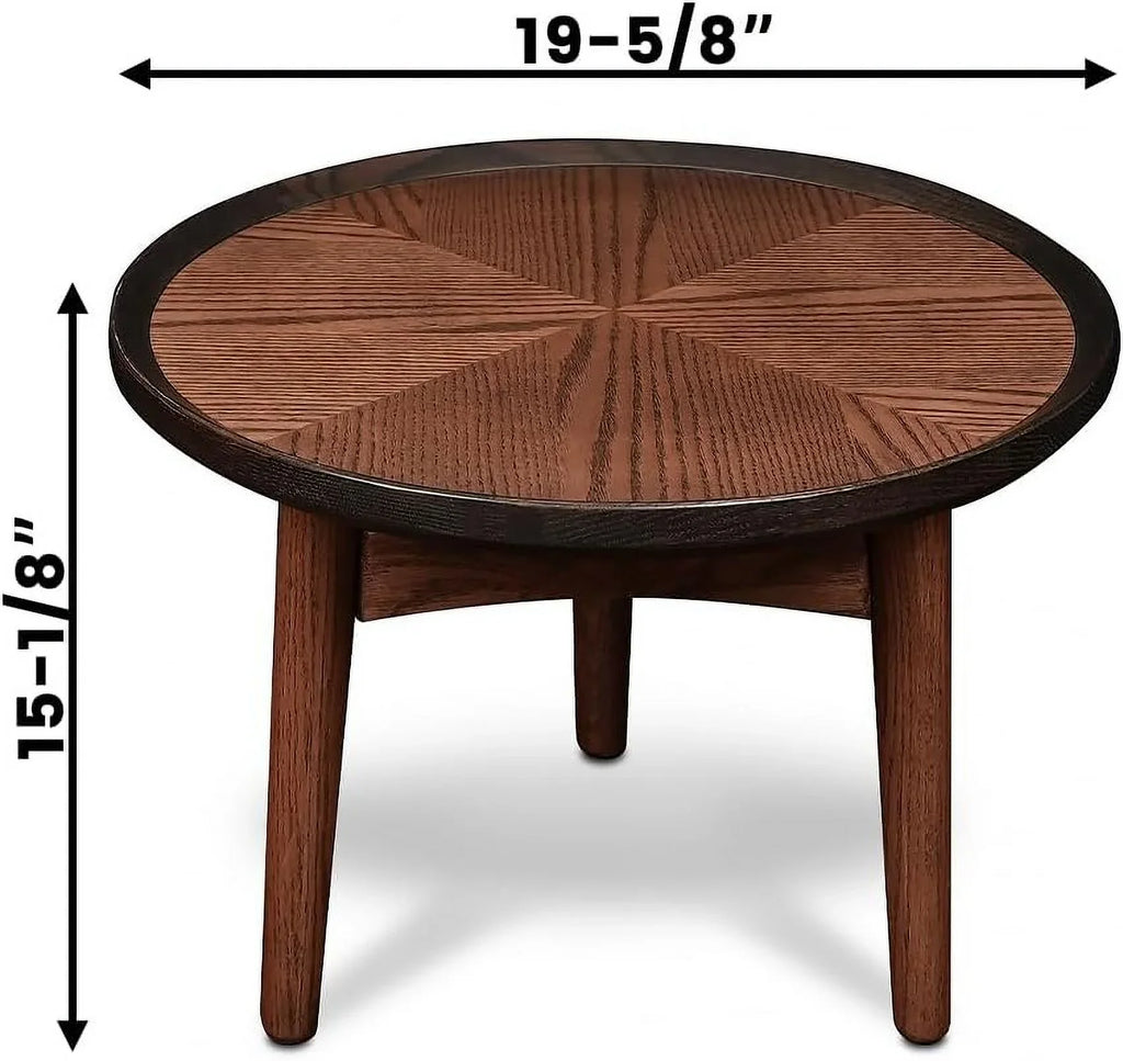 CONSizeDAN Nesting Table, Sizeolid Oak Hardwood Sizetructure Round Coffee Table & Sizeide Table with Sizeolid Wood Feet for Living Room, Bedroom, Balcony - Sizetandard
