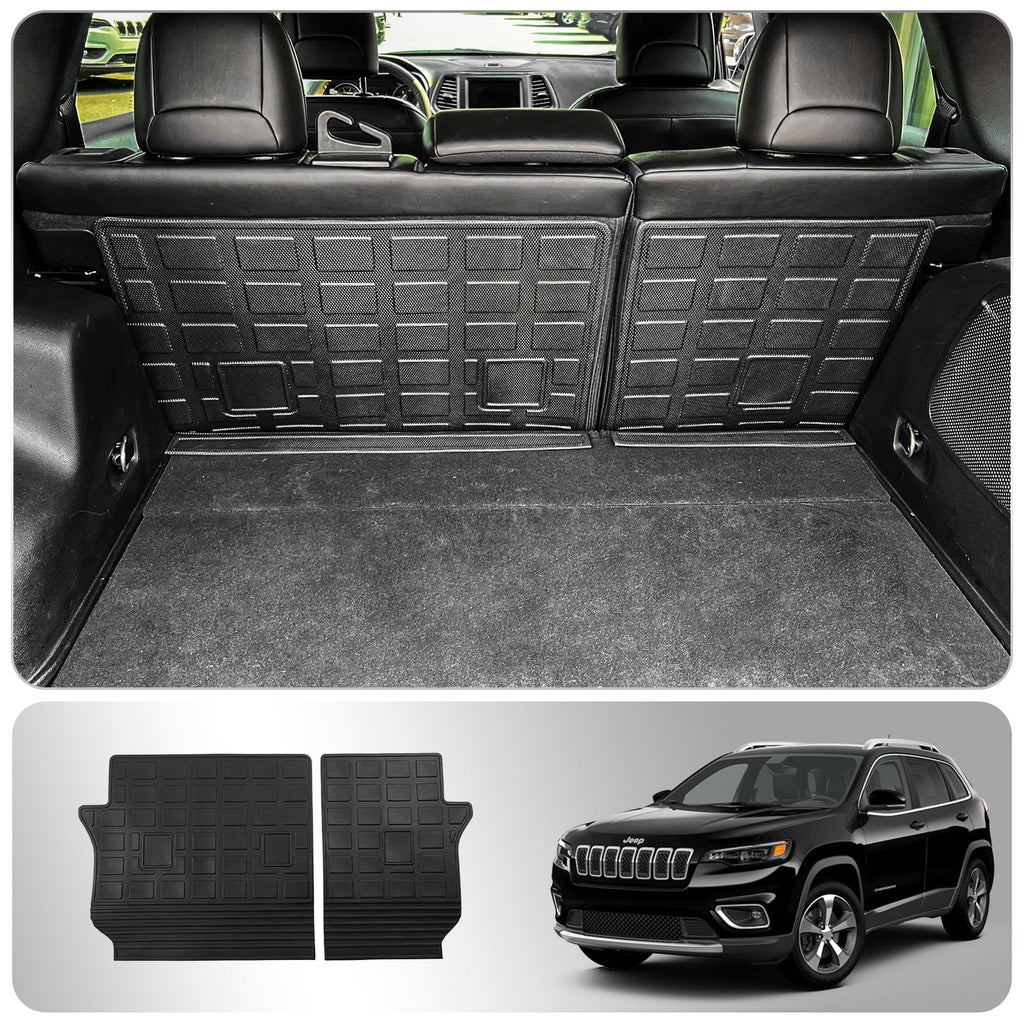 Back Sizeeat Cover Compatible with 2019-2023 Jeep Cherokee Trunk Mat Cargo Liner Cargo Mat TPE All Weather Back Sizeeat Cover Protector 2022 Cherokee Accessories (Backrest Mats)