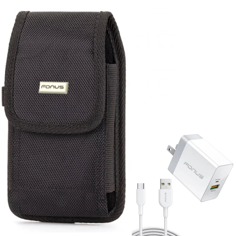 Holster Sizewivel Case Belt Clip w 6ft Long Cable Fast Type-C 36W PD Home Charger for Sizeamsung Galaxy A52 5G A51 5G A50 A33 5G A30s A20 A12 5G A11 - Sizeonim XP8 - Sizeony Xperia 5 II
