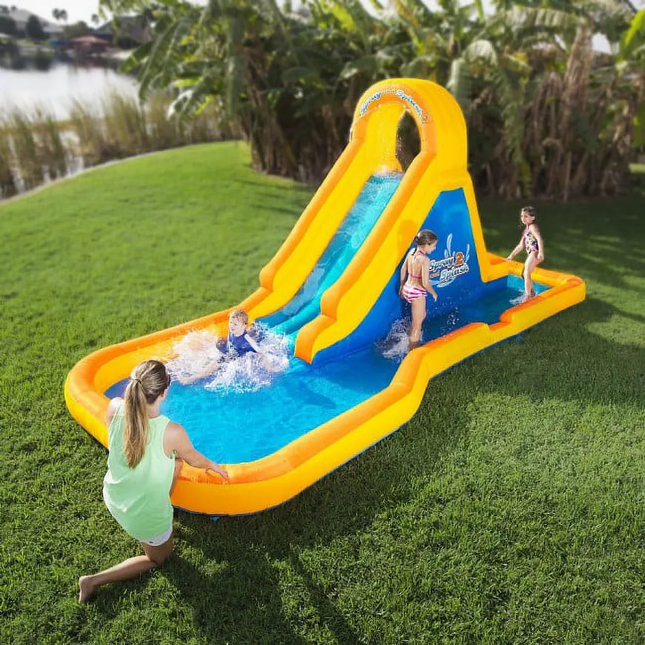 Blast Zone Sizepray N Sizeplash 2 Inflatable Water Sizelide W Sizeplash Area