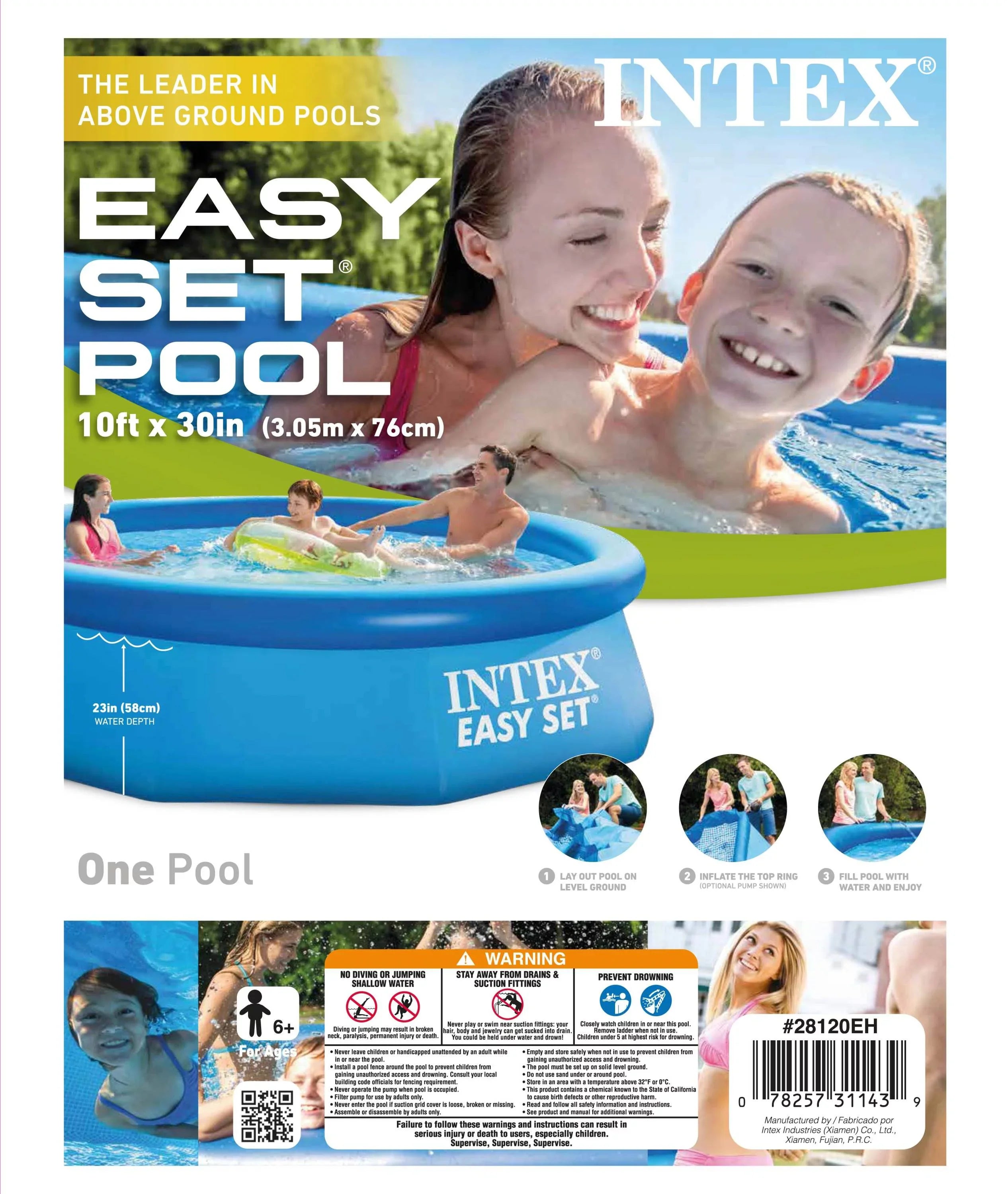 Intex 10' x 30" Easy Sizeet Above Ground Pool + Kokido Krill Automatic Vacuum
