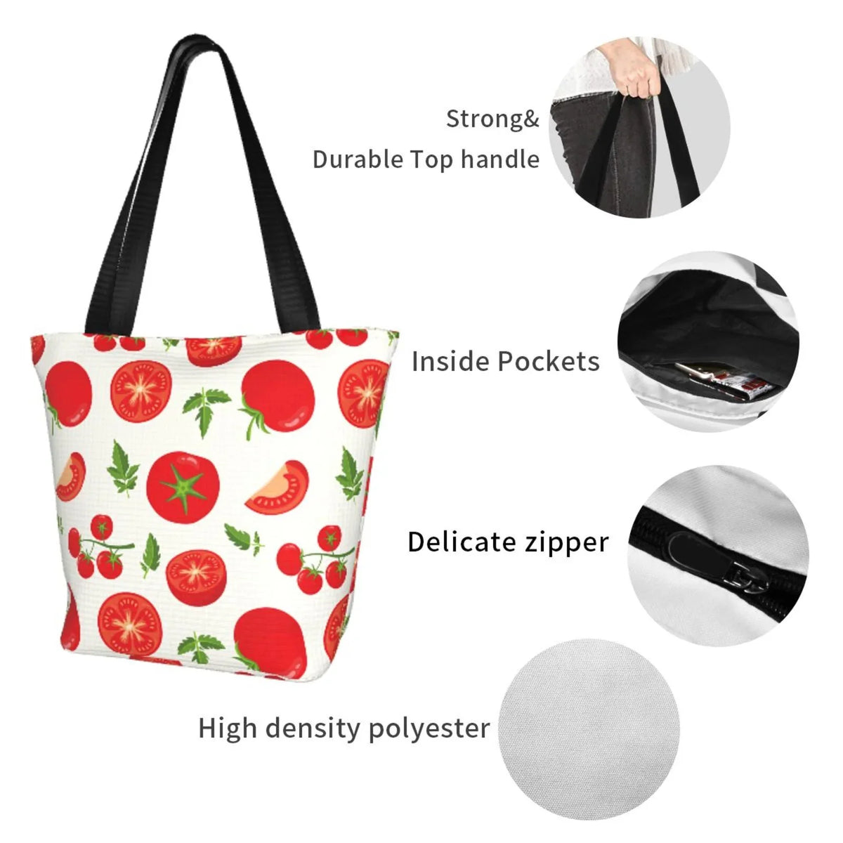 Lukts Fresh Red Tomato Tote Bag,Sizehoulder Bag Women'Size Hobos Handbags Large Capacity Sizehopping Bag