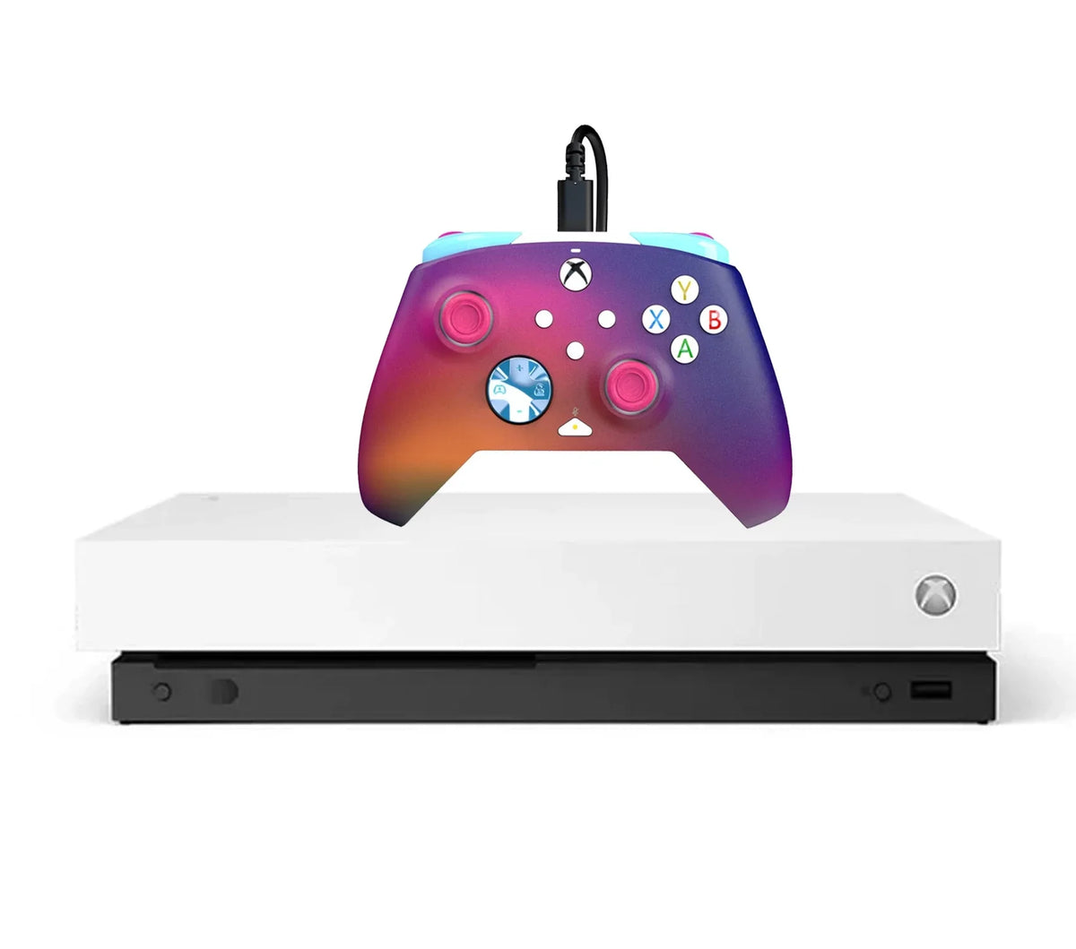 Microsoft Xbox One X Ivory 1TB Gaming Console + 2 Controller BOLT AXTION Bundle Used