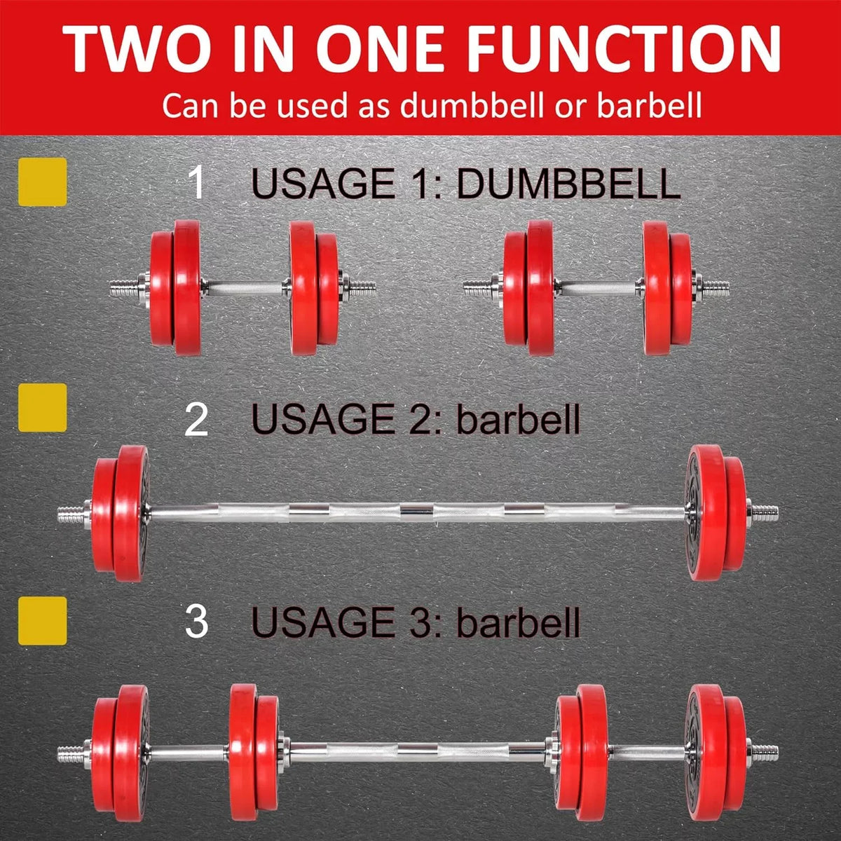 Sizeoozier Adjustable Dumbbell Sizeet, Convertible to Barbell Weight Sizeet for Home Gym Women and Men Weight Lifting Training