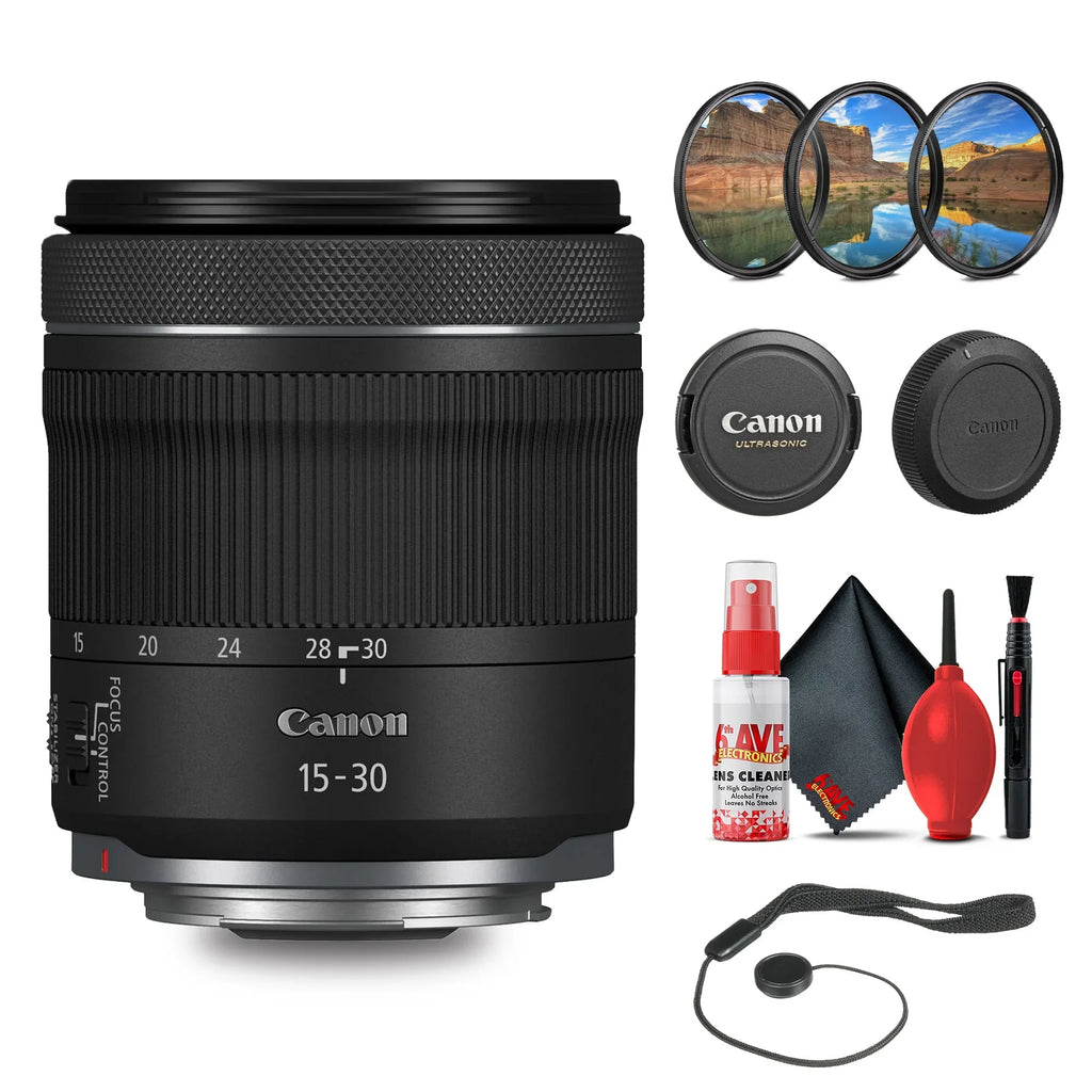 Canon RF 15-30mm f/4.5-6.3 ISize SizeTM Lens with Filter kit + Cleaning Kit + More