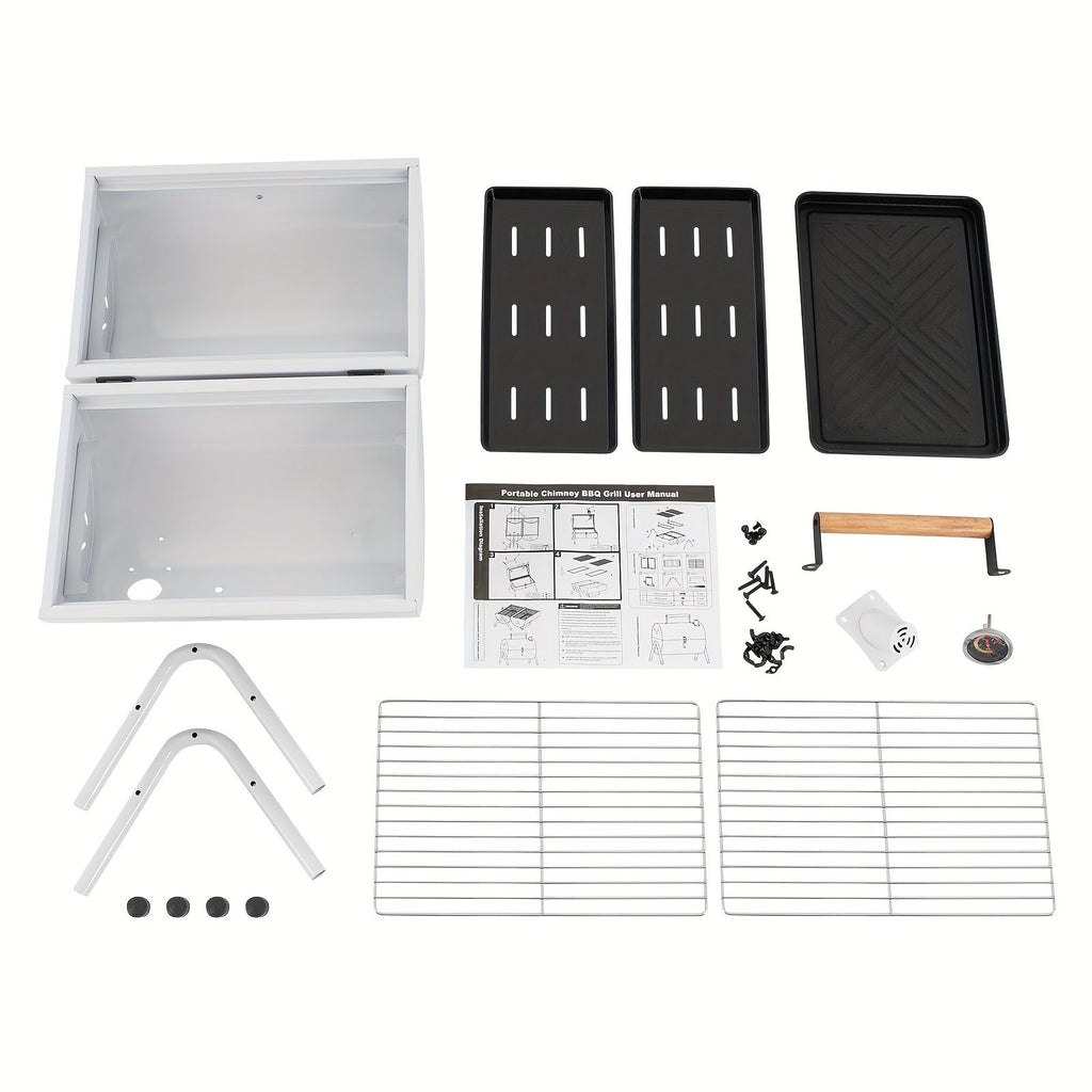 DFSizeDFGF32 Ivory Multi-functional BBQ Grill with Thermometer