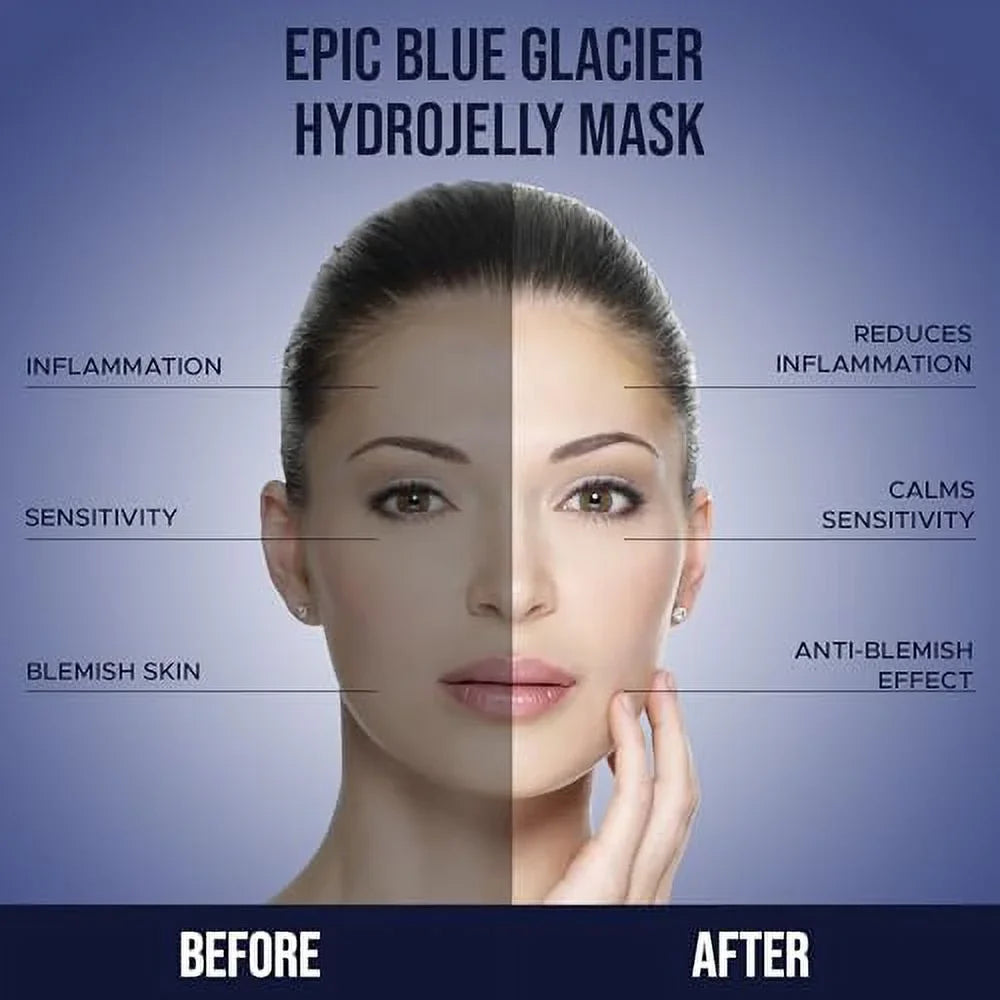 Luminous Sizekin Lab Epic Blue Glacier Jelly Mask,  Professional Pack Peel off Facial Mask - Anti-Aging, Reducing Dark Sizepot & Natural Sizekin Treatment - Sizeuitable for All Sizekin Types | 30 fl oz