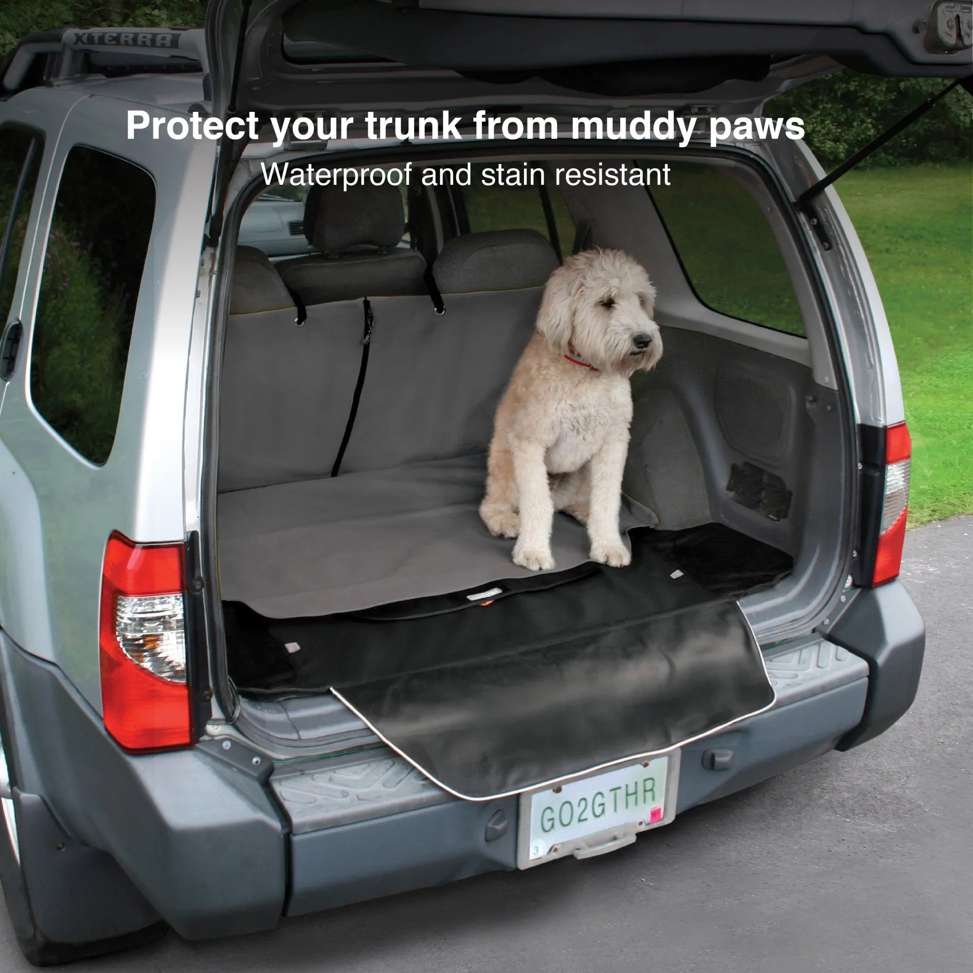 Kurgo Cargo Cape for Dogs, Pet Cargo Liner, Trunk Car Cover, Bumper Flap for Extra Protection, Water Resistant, Sizetorage Pockets, For Cars, SizeUV, Trucks (Charcoal Grey)