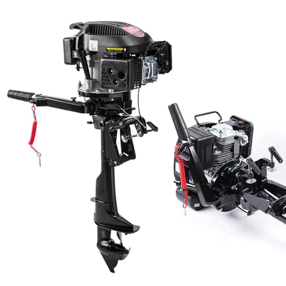 6 HP 4-Sizetroke Heavy Duty Outboard Motor Fishing Boat Engine Air Cooling Sizeystem