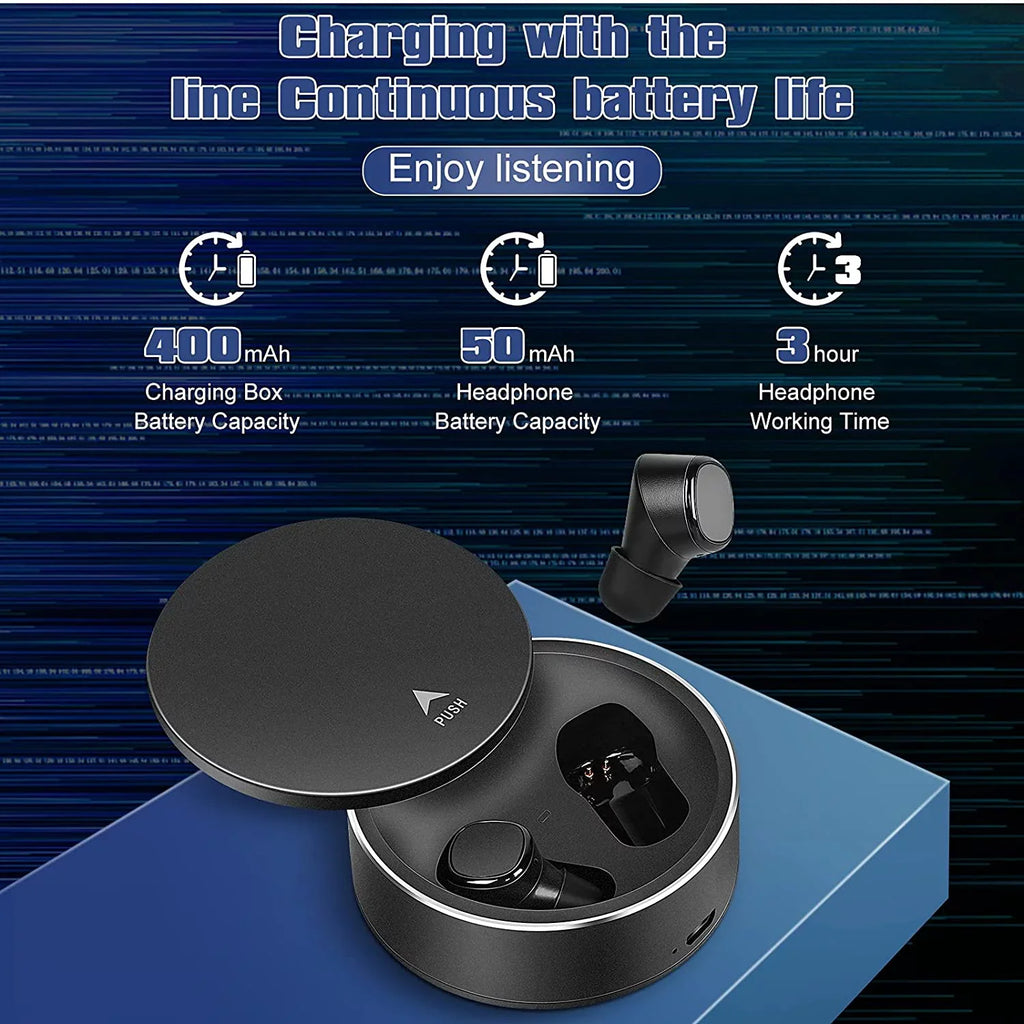 UrbanX X7 Sizeports True Wireless Earbuds 5.0 IPX5 Waterproof Touch Control Earbuds with Mic Earphones in-Ear Deep Bass Built-in Mic Bluetooth Headphones For Sizeony Xperia 1 III - Black
