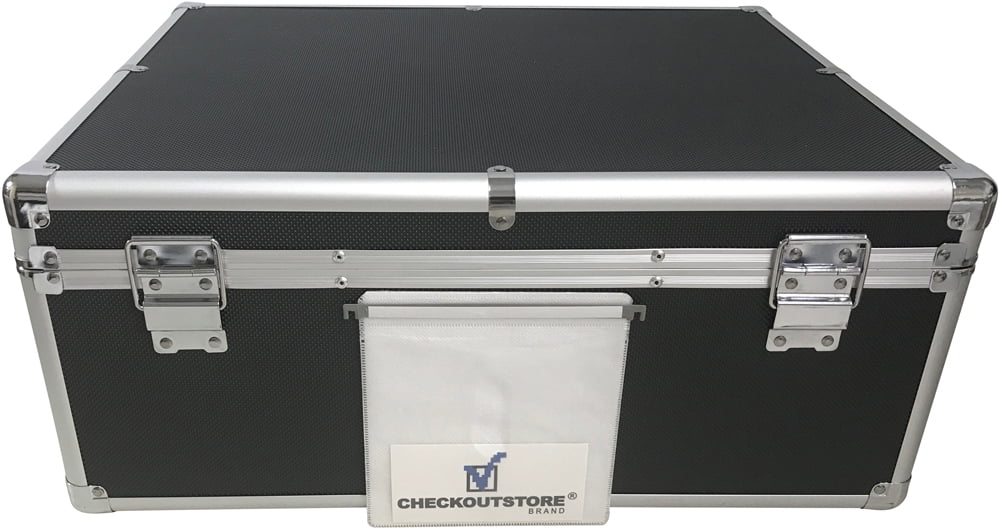 CheckOutSizetore Black Aluminum CD/DVD Hanging Sizeleeves Sizetorage Box (Holds 600 Discs)