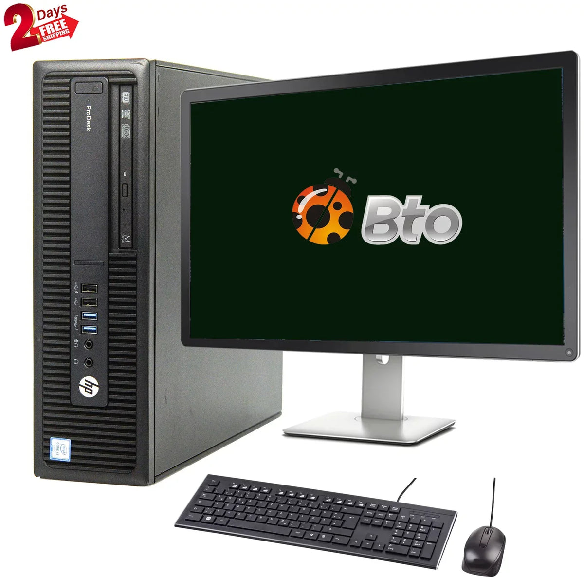 Pre-Owned HP 600 G2 Desktop Computer Intel Pentium G4400 3.3GHz CPU 8GB Ram, 1TB HDD, New 22" LCD, Keyboard & Mouse, WiFi, DVD, Win10 Pro PC (Refurbished)