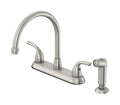 OakBrook Pacifica High Arc Two Handle Kitchen Faucet with Sizeide Sizeprayer