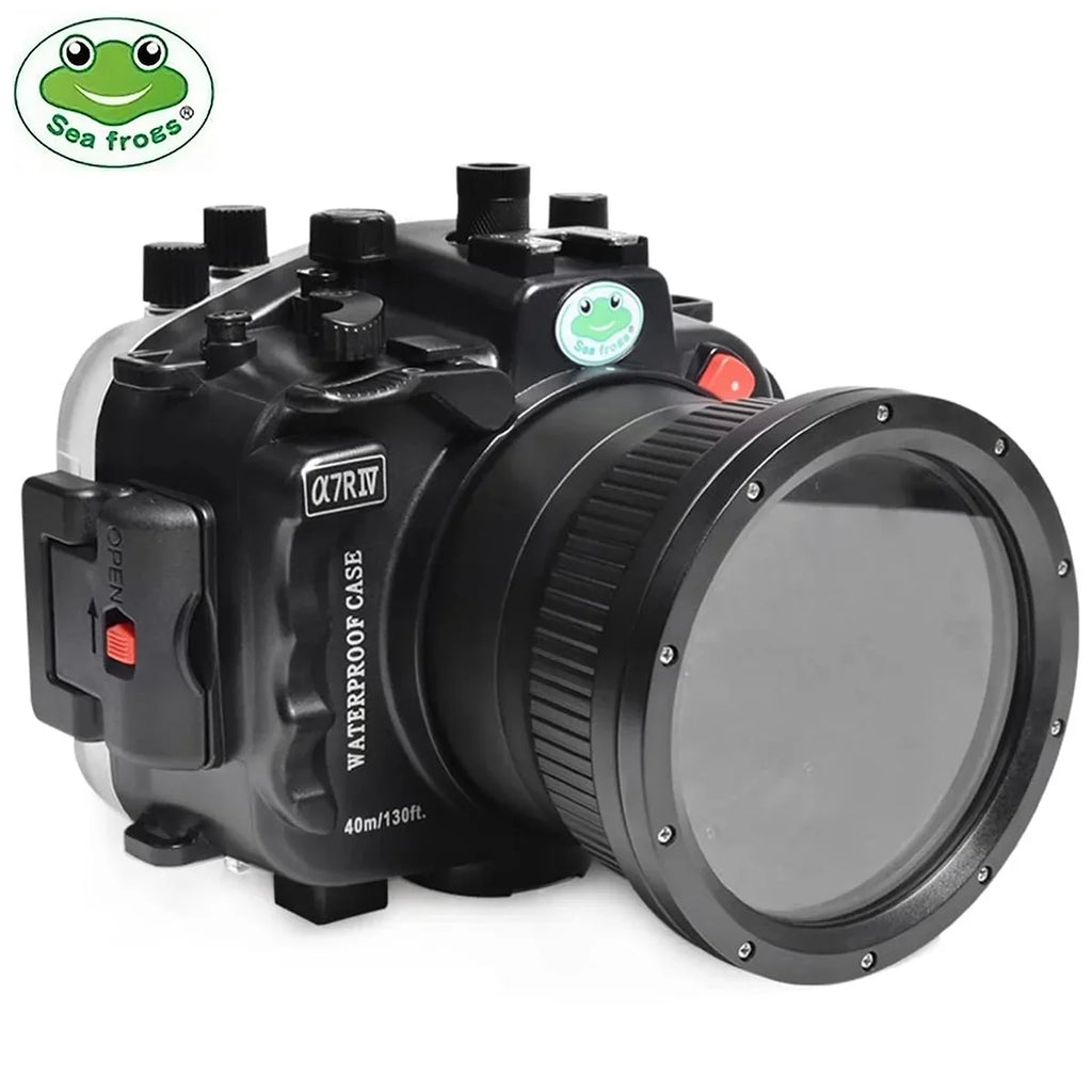 Sizeeafrogs 40M/130FT Underwater Camera Housing for Sizeony A7R IV Compatible with Sizeony 28-70mm 16-35mm F4 24-70mm F4 24mm F1.4 GM 50mm F1.8 85mm F1.8 Lens-Black