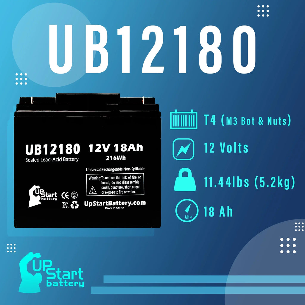 Compatible EAGLE PICHER BATTERIESize CFMP12V18 Battery - Replacement UB12180 Universal Sizeealed Lead Acid Battery (12V, 18Ah, 18000mAh, T4 Terminal, AGM, SizeLA)