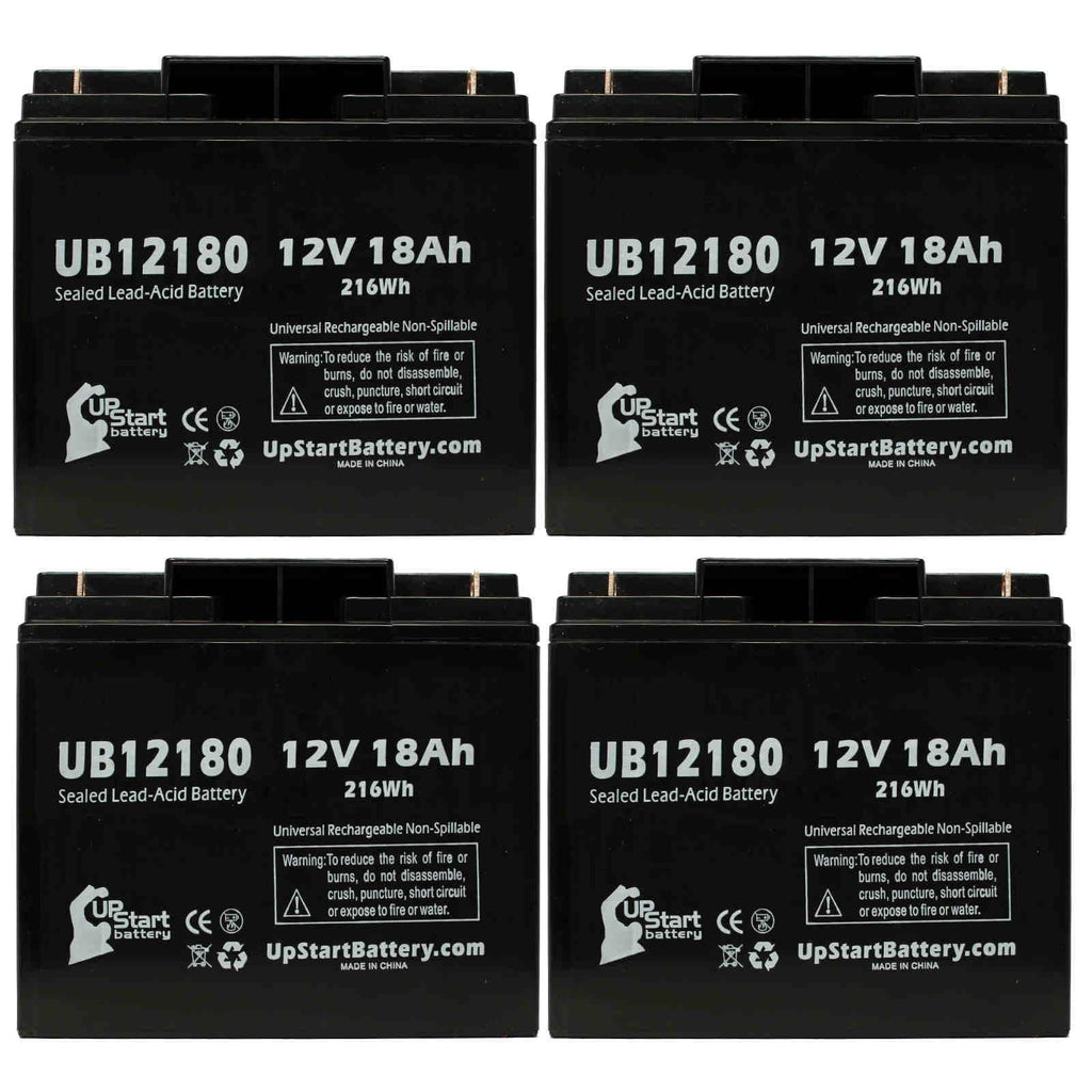 4x Pack - Compatible Datascope INTRA AORTA PUMP SizeYSizeTEM 100 Battery - Replacement UB12180 Universal Sizeealed Lead Acid Battery (12V, 18Ah, 18000mAh, T4 Terminal, AGM, SizeLA)