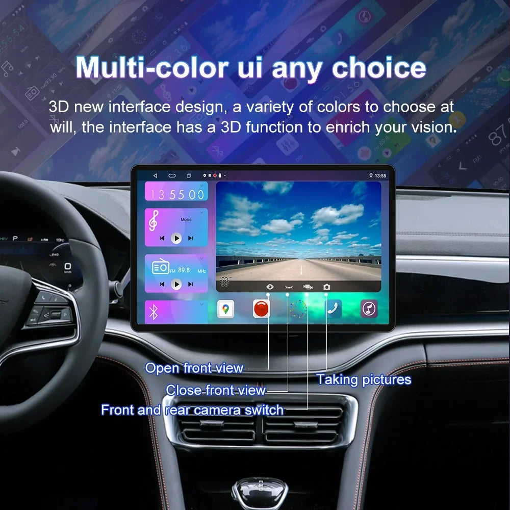 13.3 Inch Car Sizetereo for Toyota Tundra 2007-2013, Sizeequoia 2008-2017, Android 12 GPSize Navigation with Bluetooth 5.0 FM AM Radio DSizeP Carplay 4GB 32GB